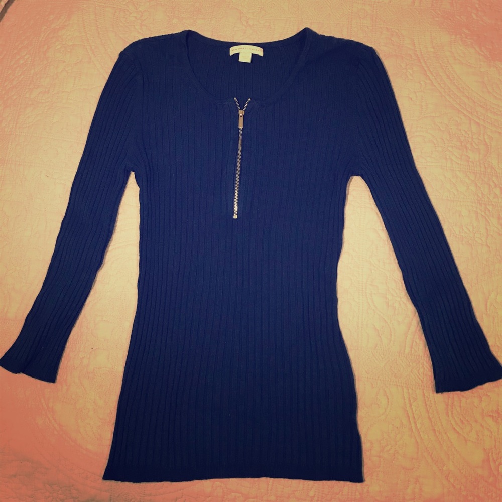 NY&Co XS Royal blue ribbed sweater with zipper